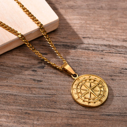 Gold Compass Necklace