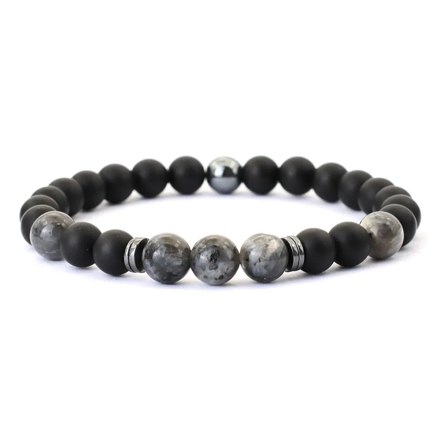 Natural Hematite and Onyx Bracelet