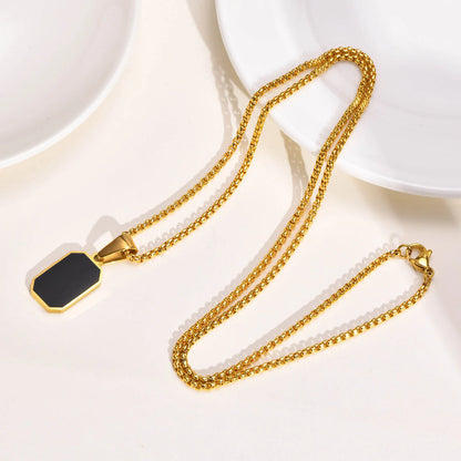 Onyx Gold-Plated Geometric Pendant