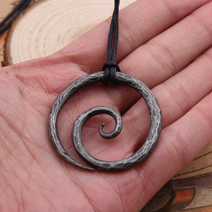 Mystic Iron Spiral Pendant for Protection Against Evil