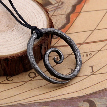 Mystic Iron Spiral Pendant for Protection Against Evil