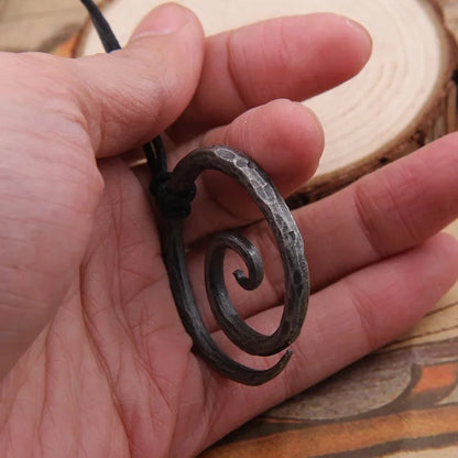 Mystic Iron Spiral Pendant for Protection Against Evil